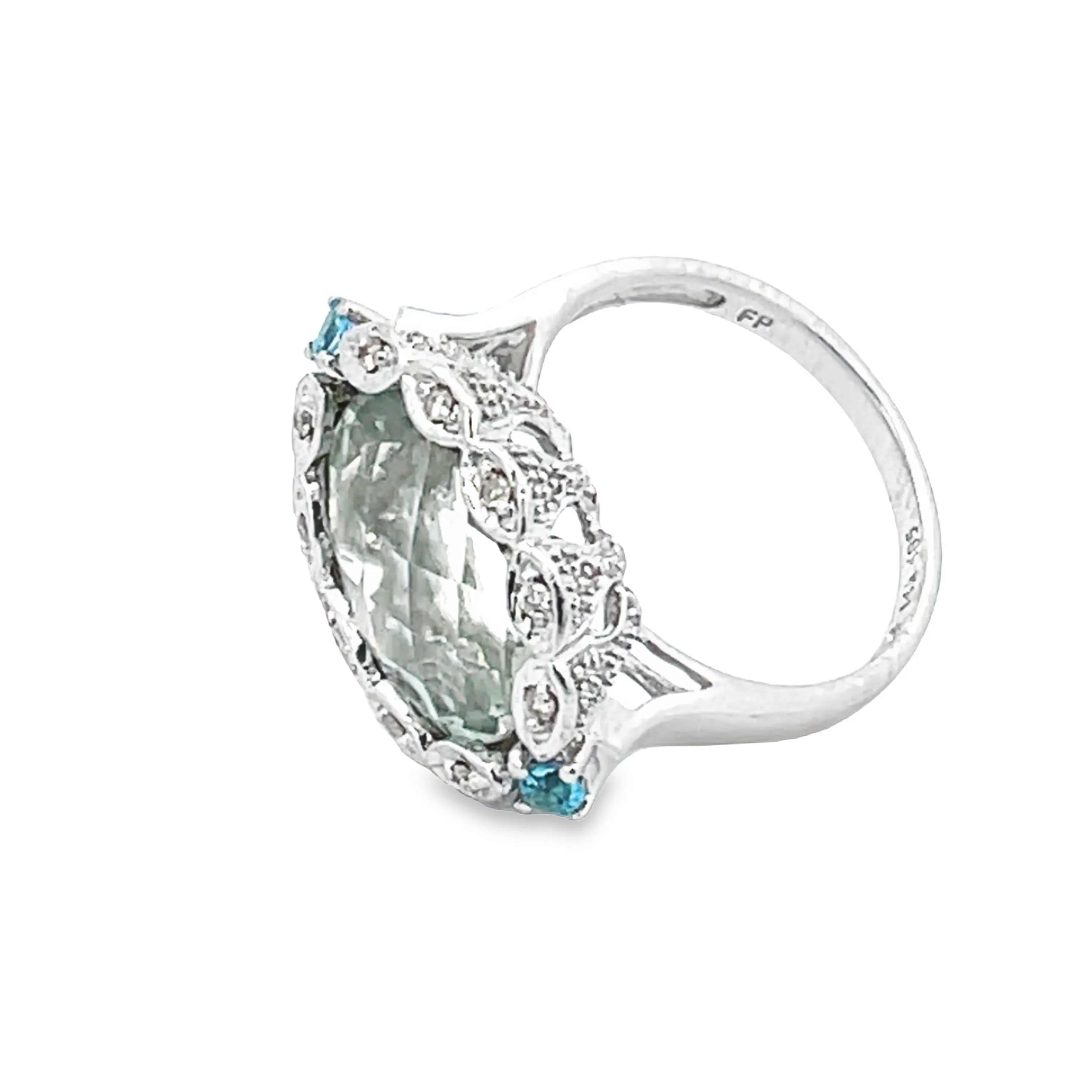 Oval Shape Peridot & Diamond Ring