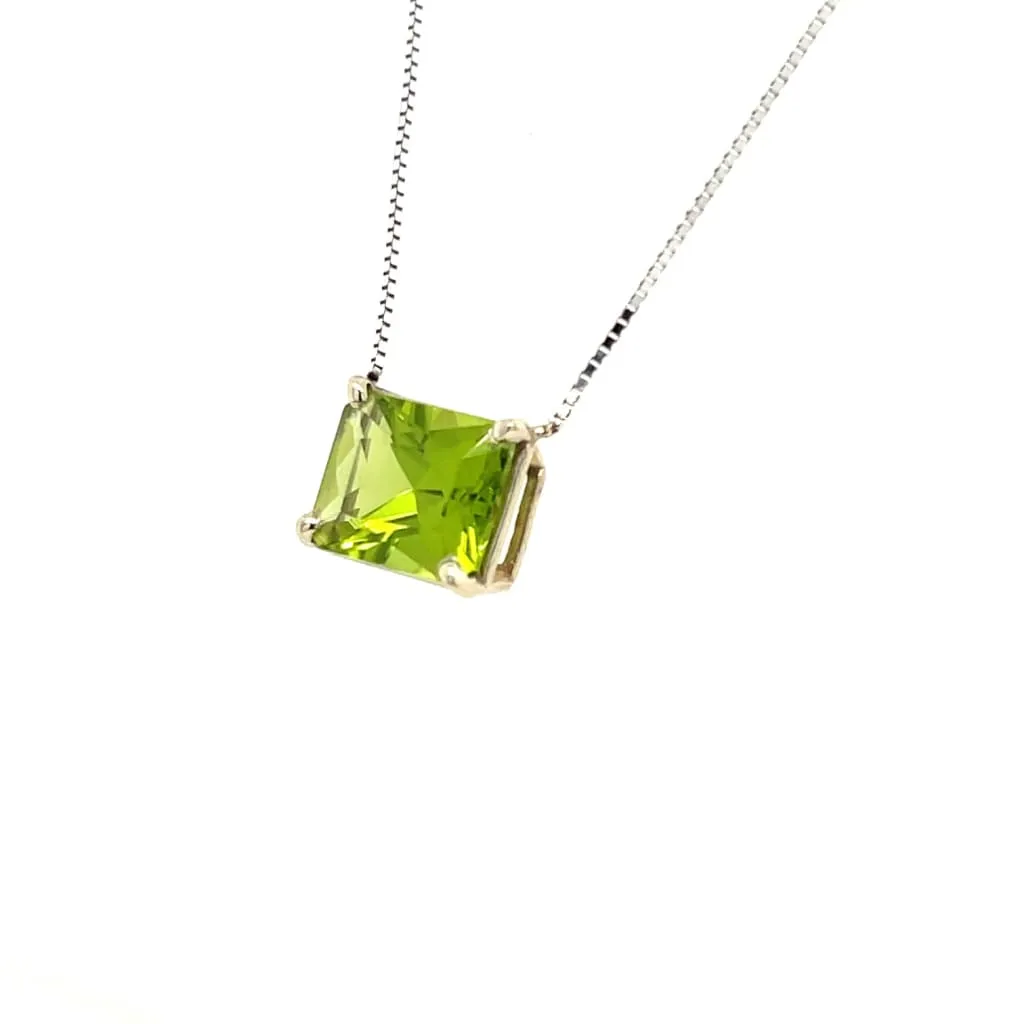 Peridot Necklace 14k White Gold Chain at Regard Jewelry in Austin, Texas