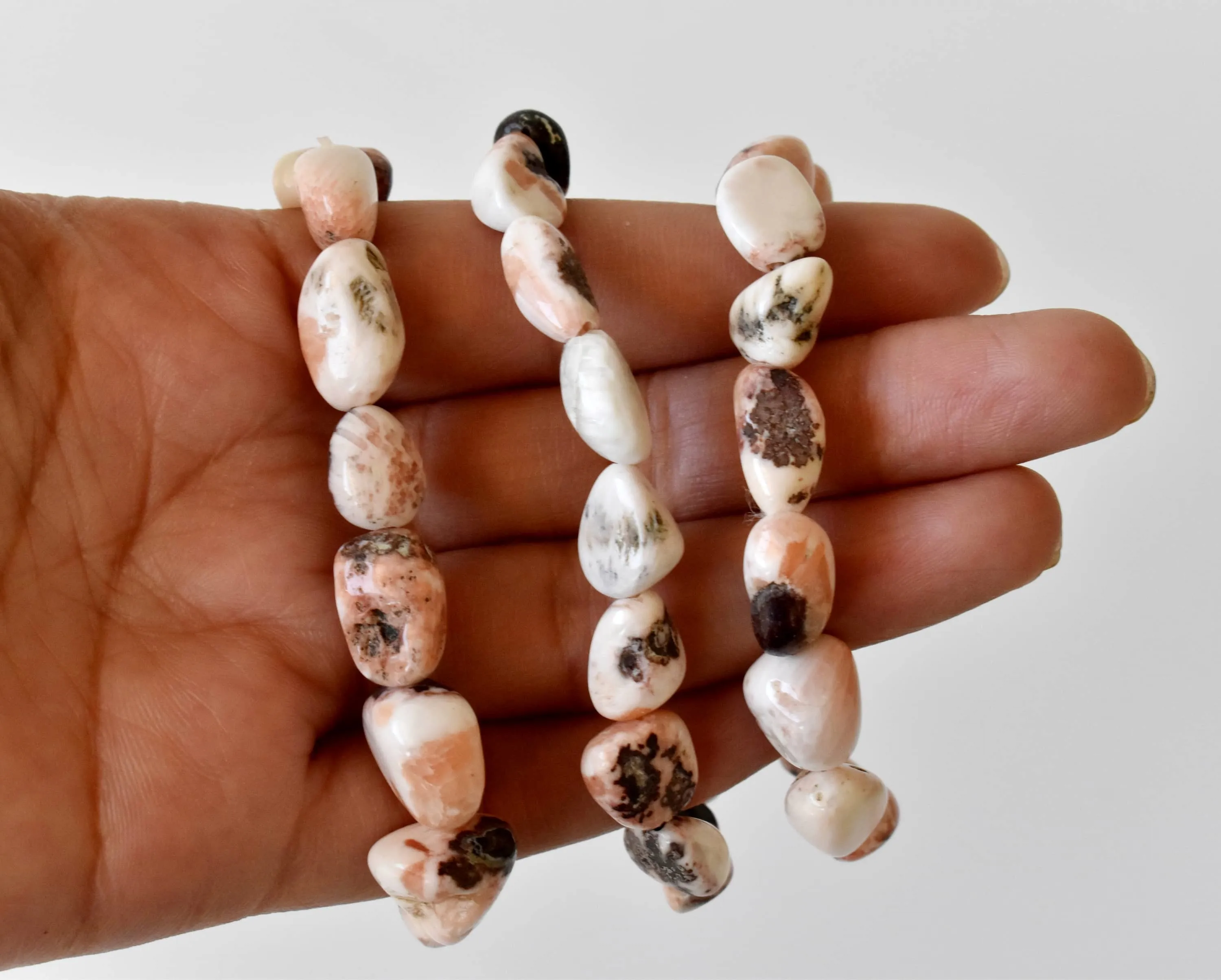 Pink Opal Nugget Bracelet ~ Natural Gemstone Chunks Jewelry.