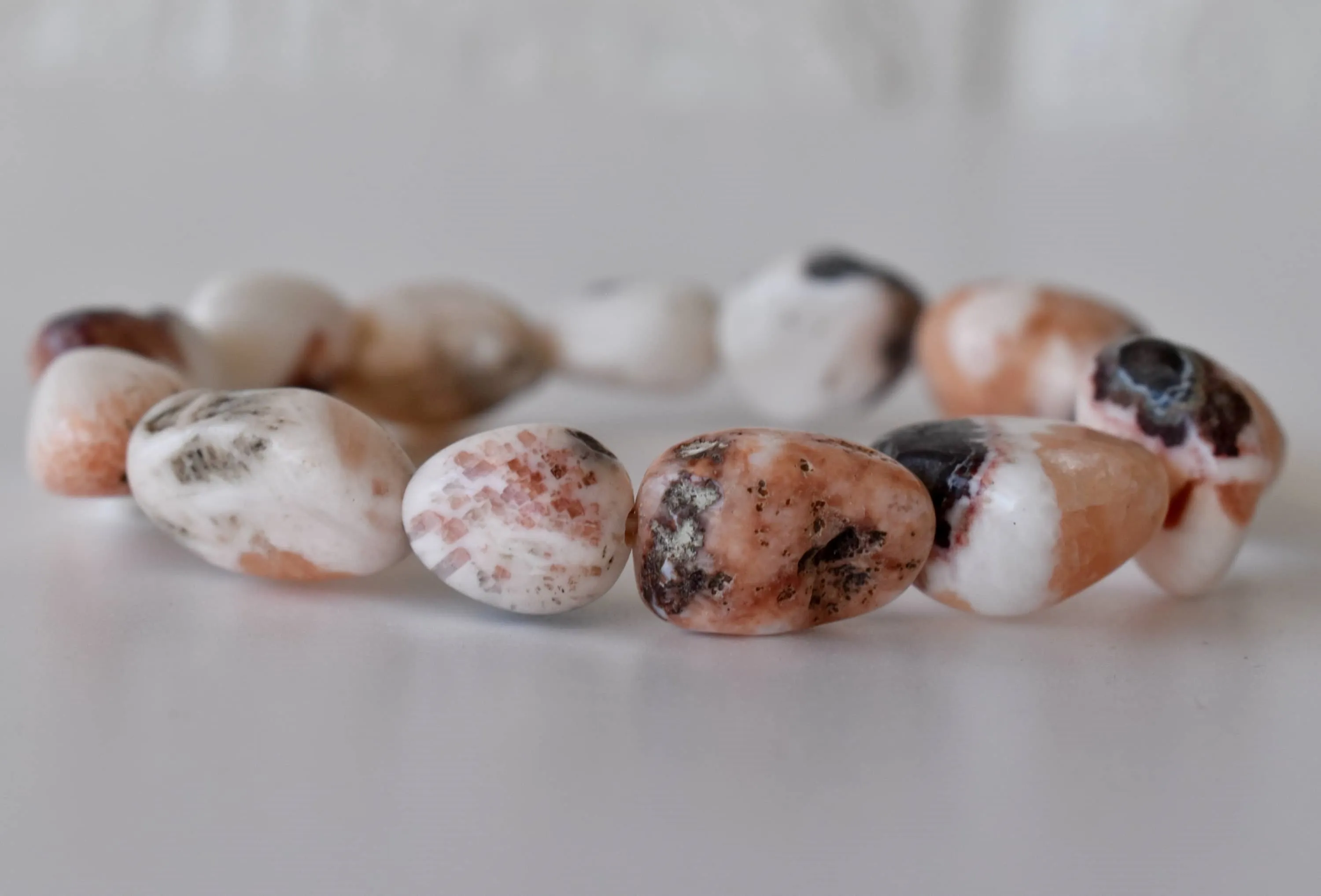 Pink Opal Nugget Bracelet ~ Natural Gemstone Chunks Jewelry.
