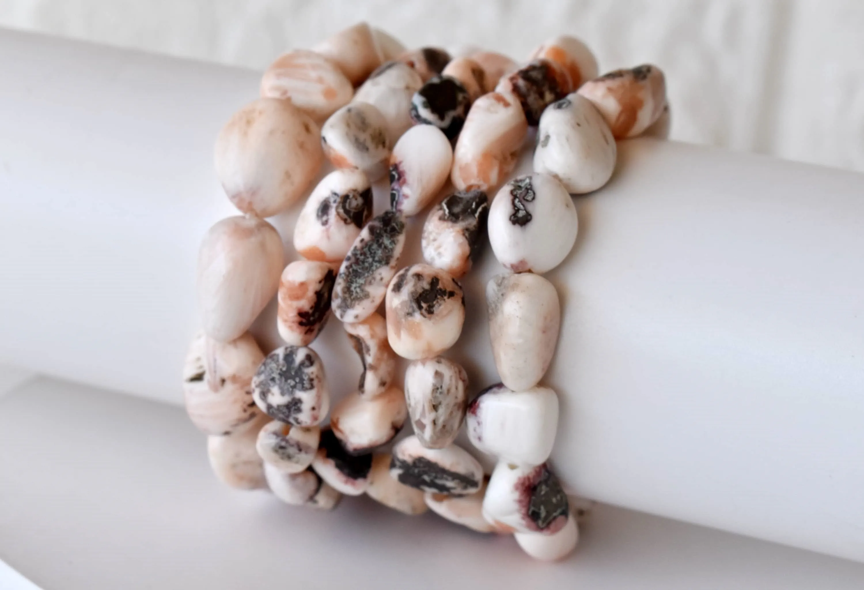 Pink Opal Nugget Bracelet ~ Natural Gemstone Chunks Jewelry.
