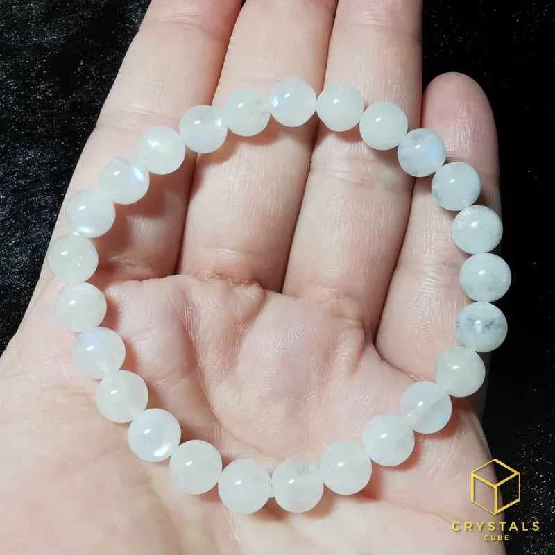 Rainbow Moonstone* Bracelet 7.5mm - 8.1mm