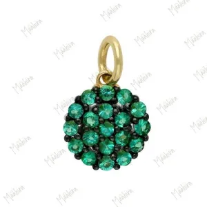 Round Diamond Emerald Disc Charm