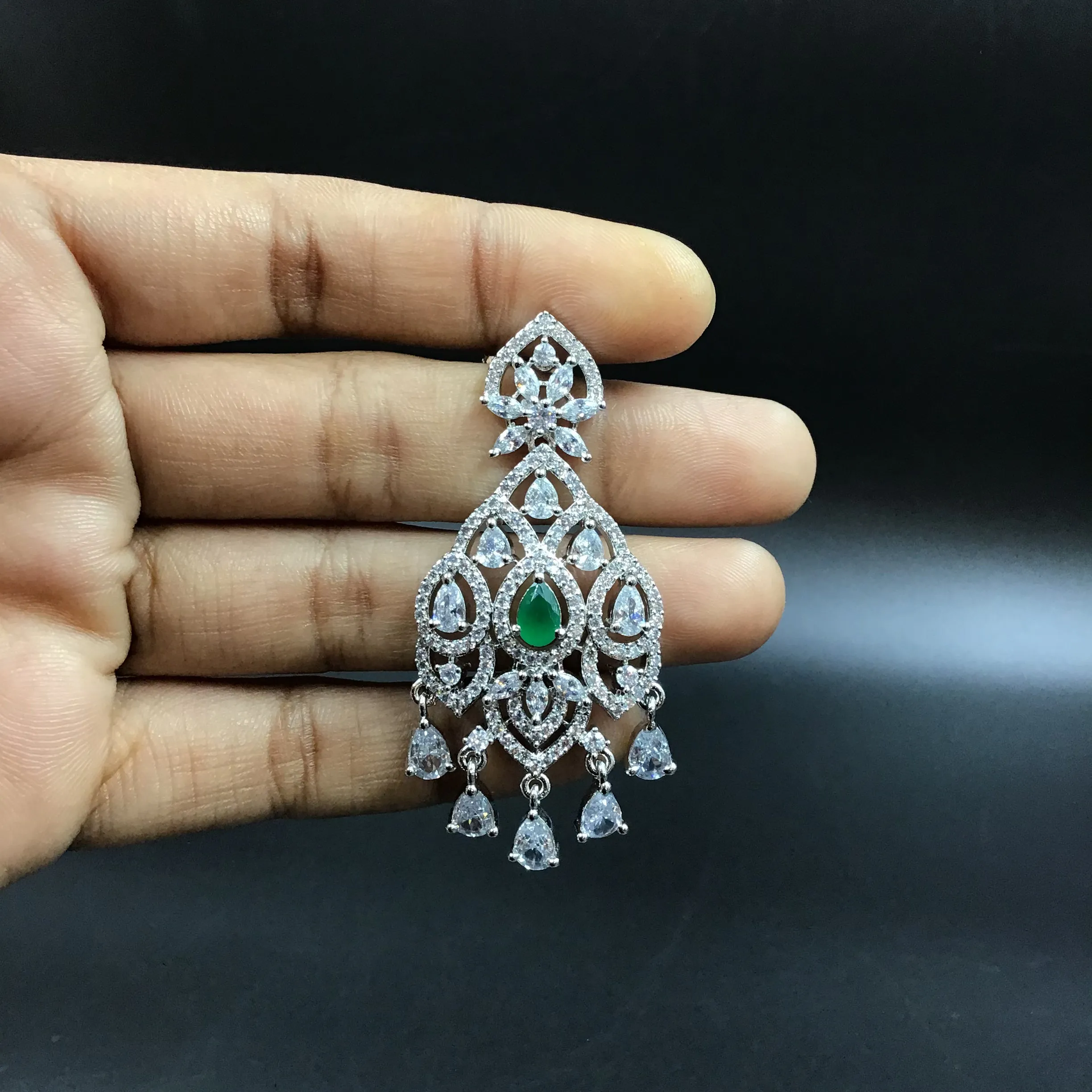 Round Neck Zircon/AD Necklace Set 3166-11