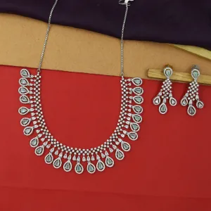 Round Neck Zircon/AD Necklace Set 6034-08