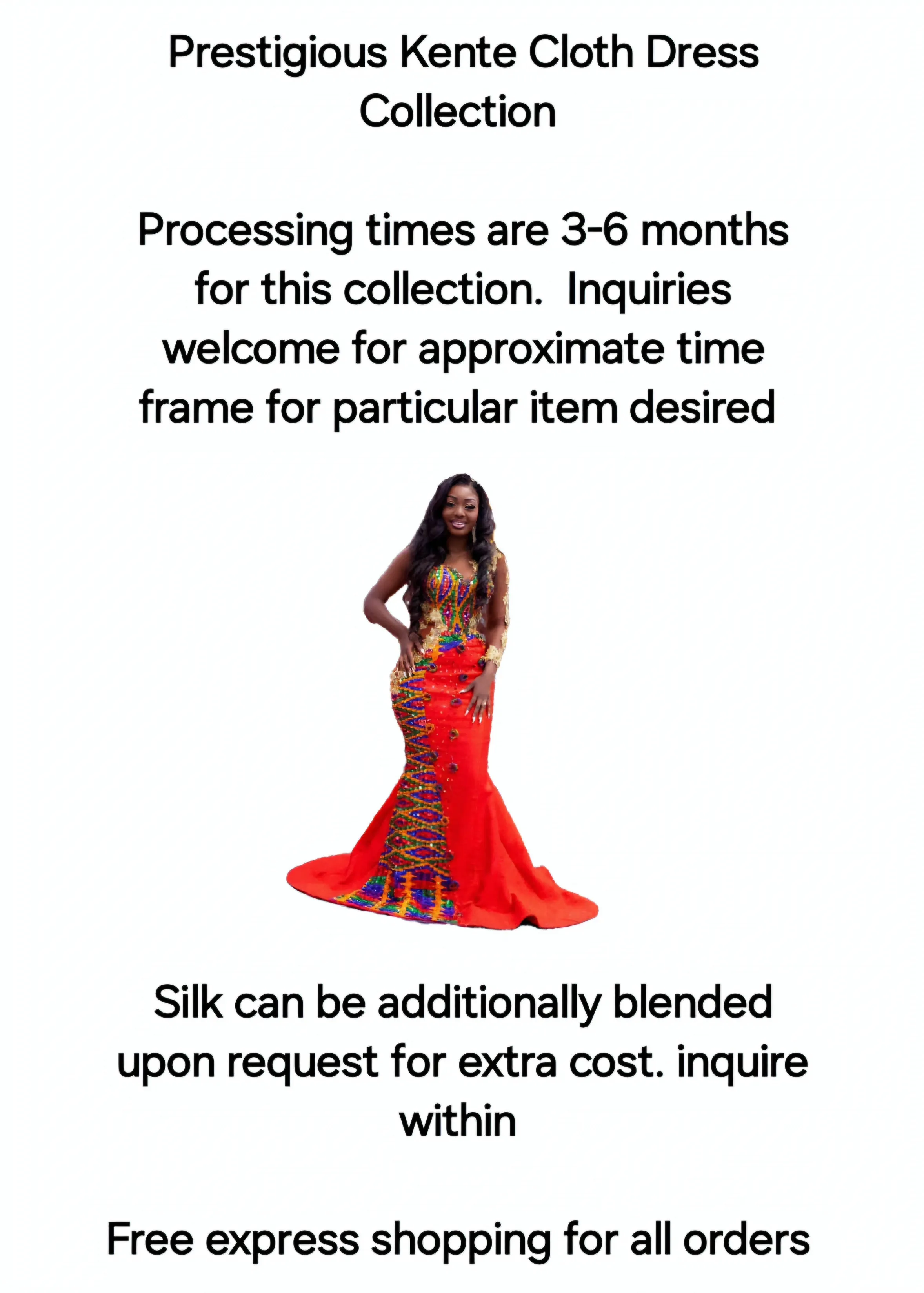 Royal Weaved Kente Wedding/ Event Dress D325