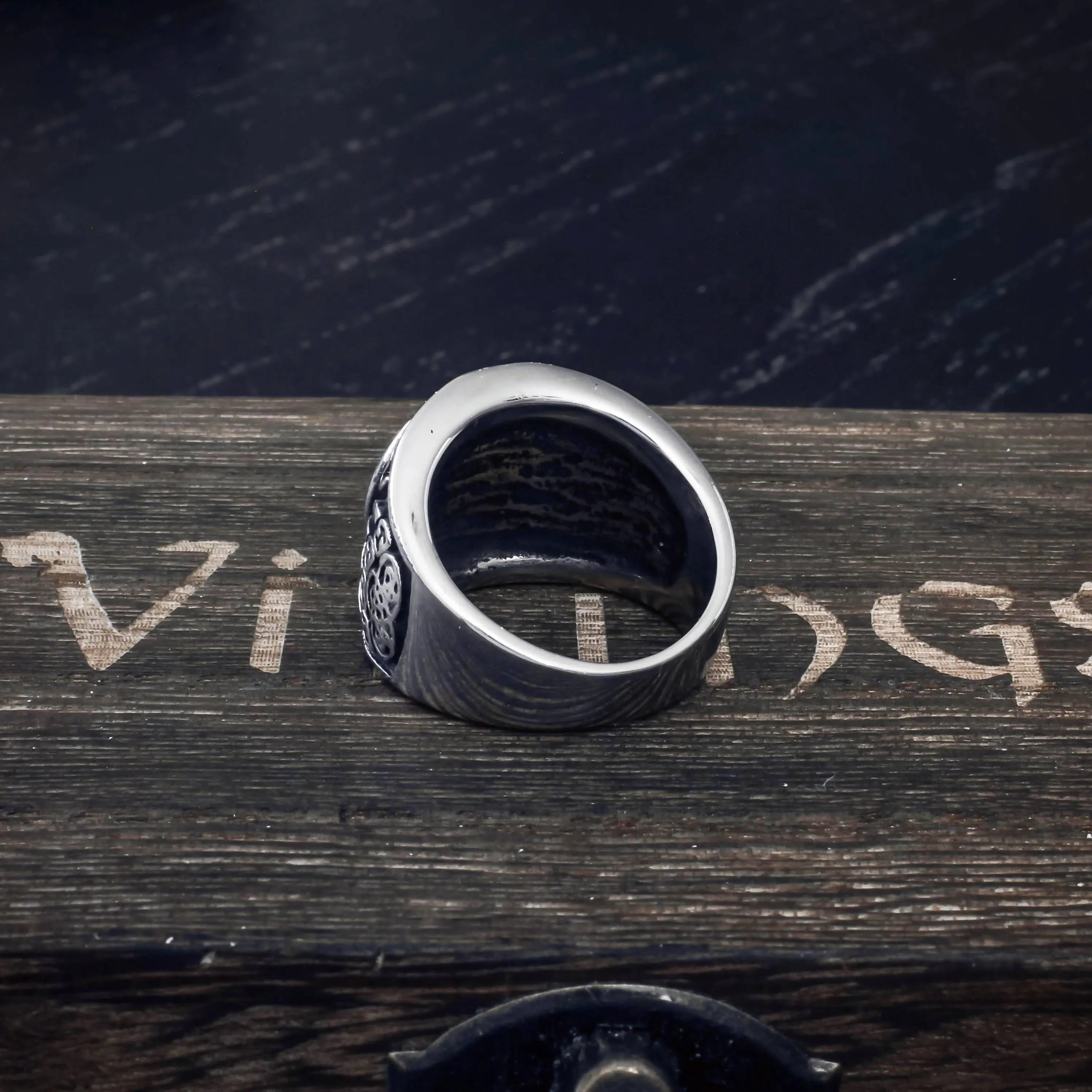 Sign of Veles Signet Ring - Stainless Steel