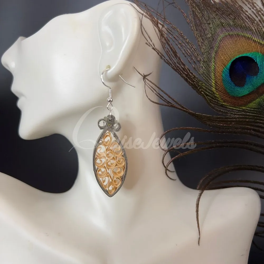 Solid Small Marquee Quilling Earrings