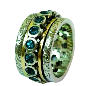 Spinner ring for women Bluenoemi - Fidget ring for woman / engagement rings / Israel Jewelry designers