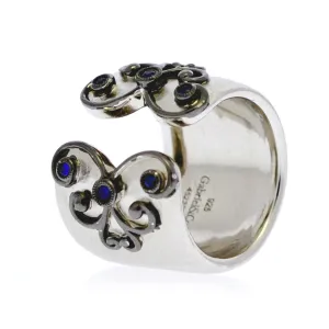 Sterling Silver and Sapphires Ring