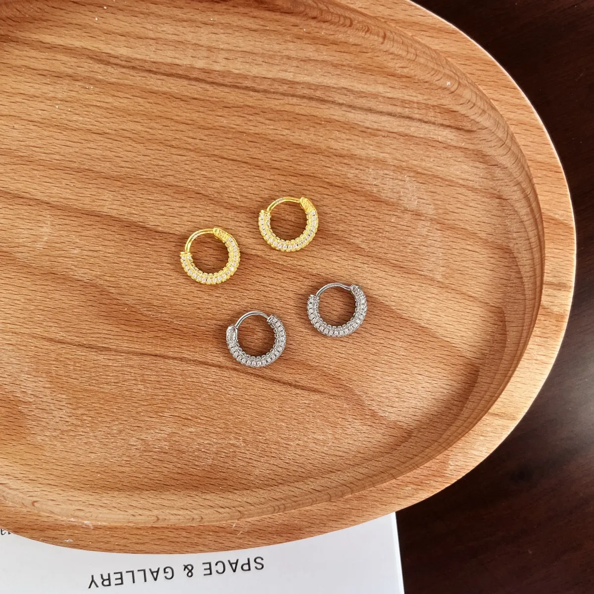 Sterling Silver Micropave Huggie Hoop Earrings