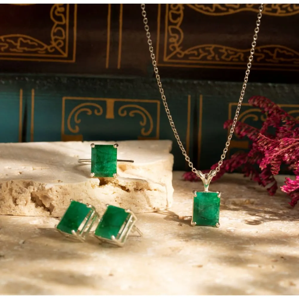 The Audrey- Natural Emerald