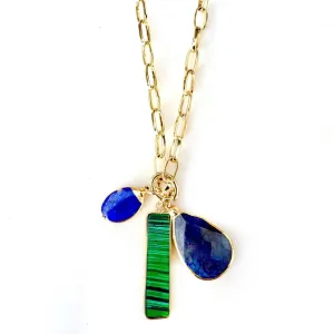 three gemstones necklace