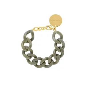 Vanessa Baroni Mini Flat Chain Bracelet Light Olive Marble
